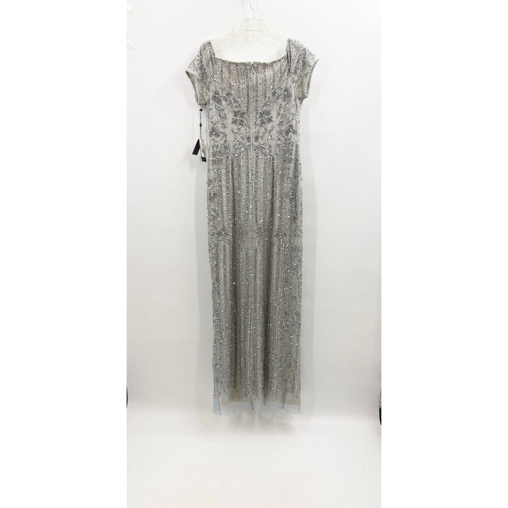 Adrianna Papell Blue Silver Long Formal Gown Dress 12 New Nwt - Picture 10 of 15